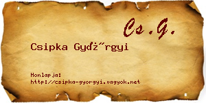 Csipka Györgyi névjegykártya